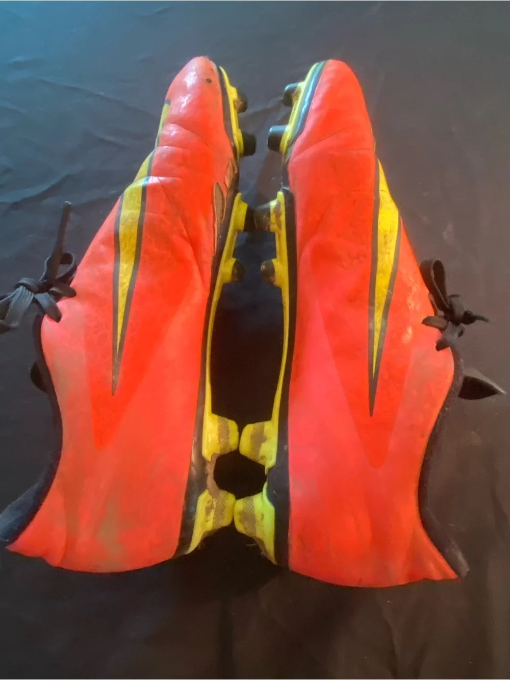 Nike hyper venom Bright orange outdoor Soccer Cleats with Yellow Accents
